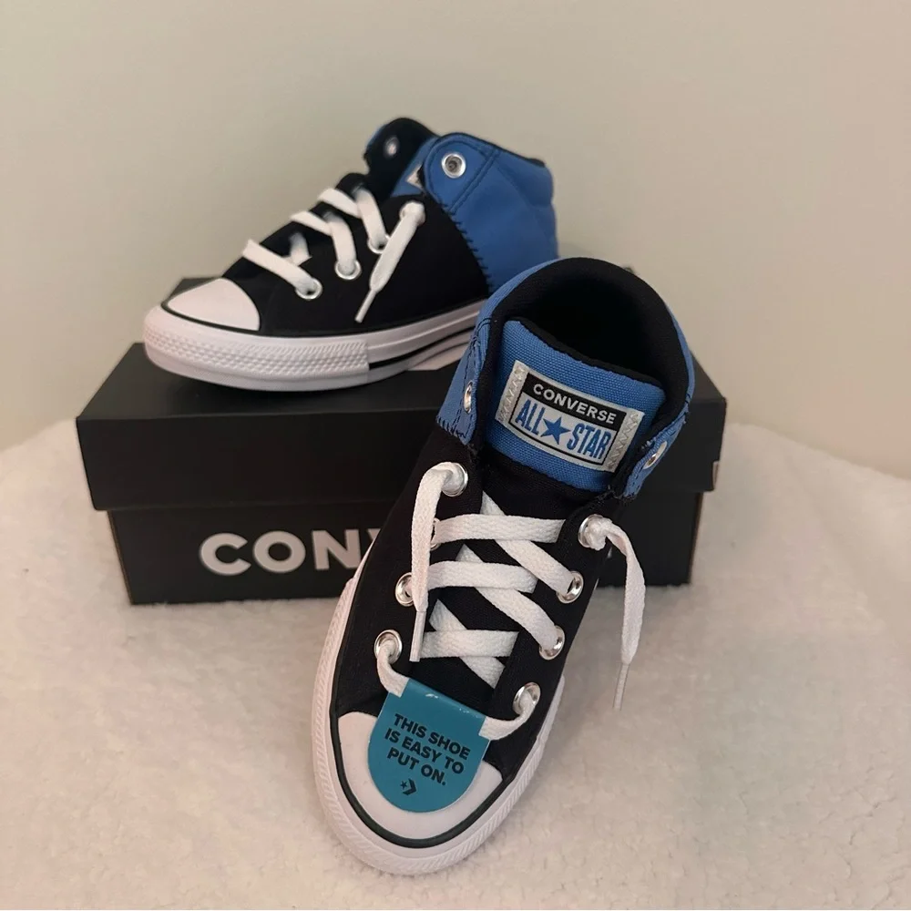 Converse Kids' Black and Blue Sneakers